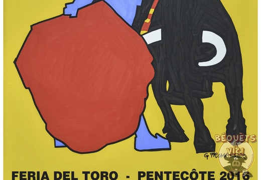 Affiche de la FERIA 2016 œuvre du peintre Fromanger (3637 visits) Affiche (œuvre du peintre Fromanger) de la feria del toro pour Pentecotavic 2016 du 13 au 16 mai Affiche de la FERIA 2016 œuvre du peintre Fromanger